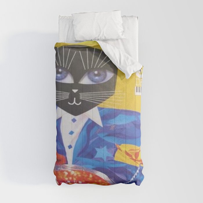 1994 Montreal Jazz Festival Cool Cat Poster No. 3 Gig Advertisement Comforter