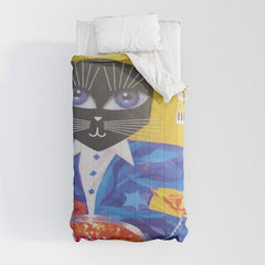 1994 Montreal Jazz Festival Cool Cat Poster No. 3 Gig Advertisement Comforter