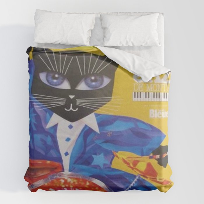 1994 Montreal Jazz Festival Cool Cat Poster No. 3 Gig Advertisement Duvet Cover