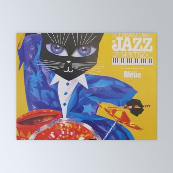 1994 Montreal Jazz Festival Cool Cat Poster No. 3 Gig Advertisement Mini Art Print