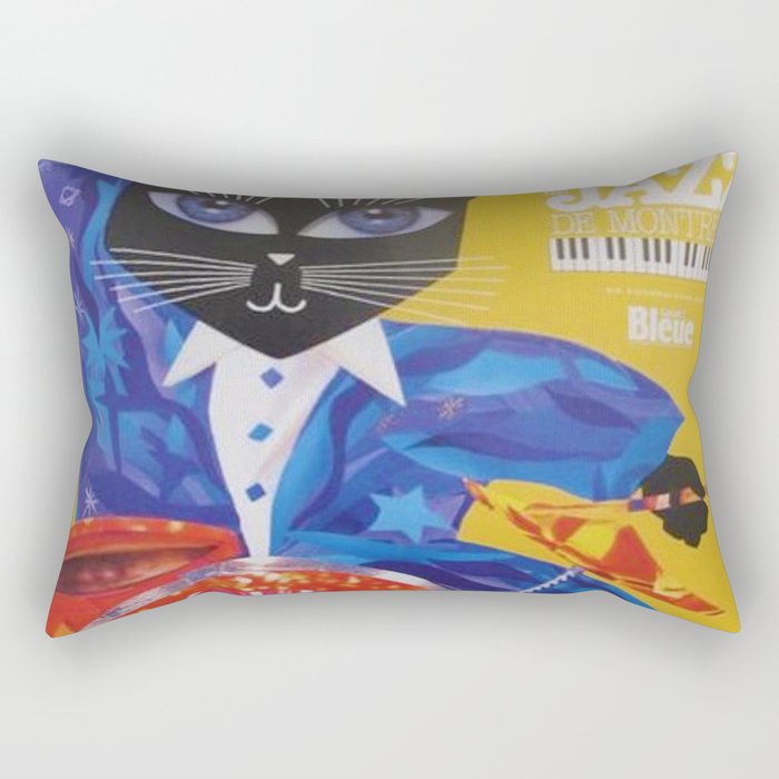 1994 Montreal Jazz Festival Cool Cat Poster No. 3 Gig Advertisement Rectangular Pillow