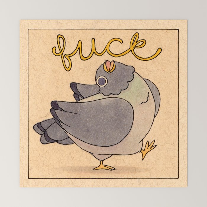 Fuck' Pigeon 02 Mini Art Print