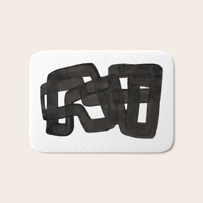 Boulder' Mid Century Modern Fun Abstract Shapes  Bath Mat