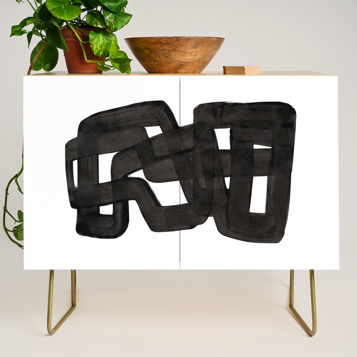 Boulder' Mid Century Modern Fun Abstract Shapes  Credenza