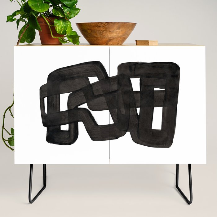Boulder' Mid Century Modern Fun Abstract Shapes  Credenza