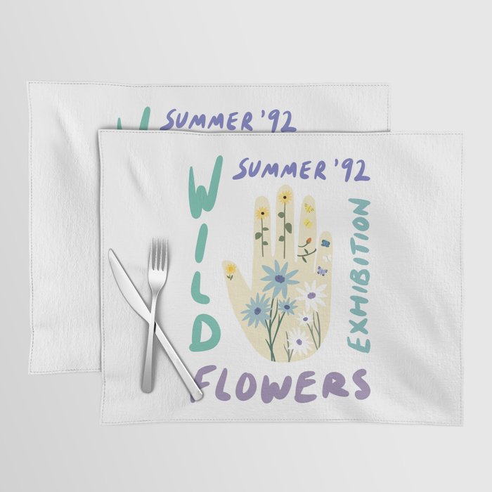 90s Wild Flowers Exhibition Poster Placemat