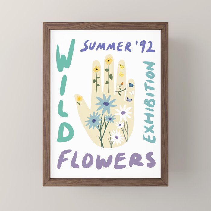 90s Wild Flowers Exhibition Poster Mini Art Print