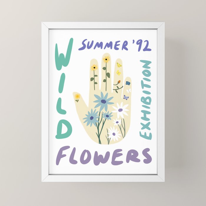 90s Wild Flowers Exhibition Poster Mini Art Print