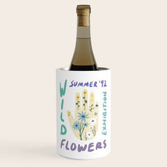 90s Wild Flowers Exhibition Poster Wine Chiller