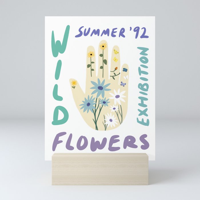 90s Wild Flowers Exhibition Poster Mini Art Print