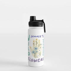 90s Wild Flowers Exhibition Poster Water Bottle
