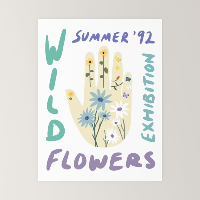 90s Wild Flowers Exhibition Poster Mini Art Print