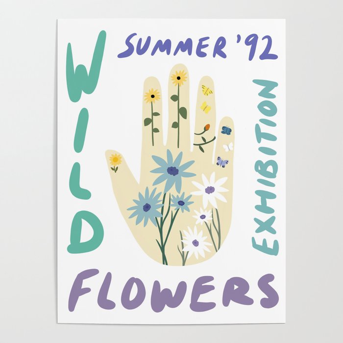 90s Wild Flowers Exhibition Poster Poster
