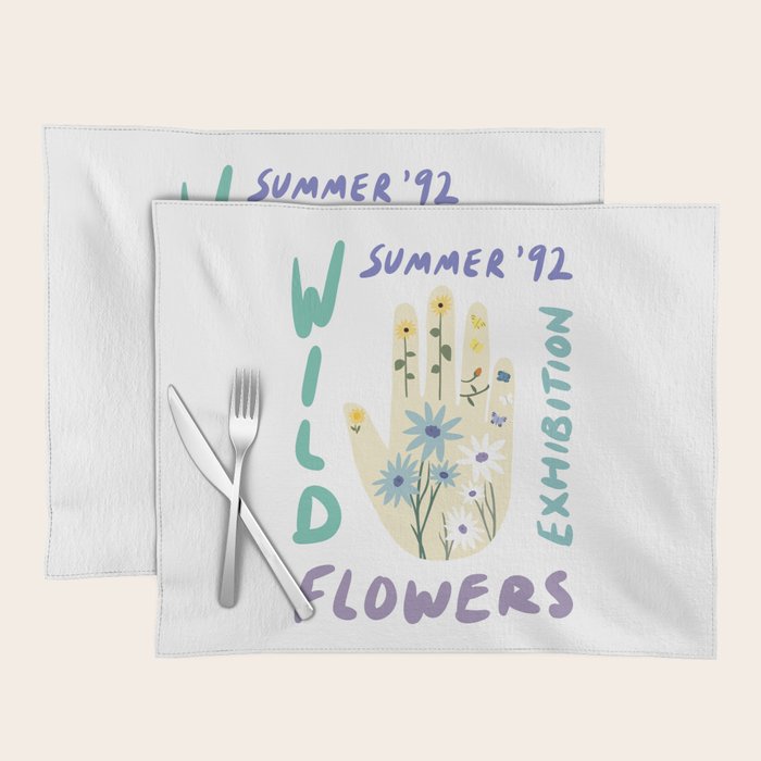 90s Wild Flowers Exhibition Poster Placemat