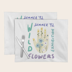 90s Wild Flowers Exhibition Poster Placemat