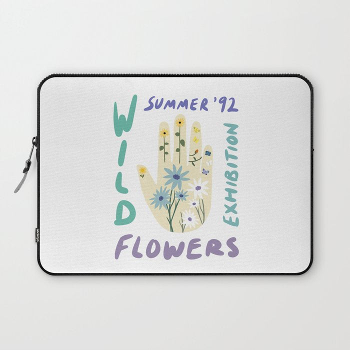 90s Wild Flowers Exhibition Poster Laptop Sleeve