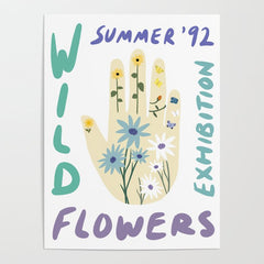 90s Wild Flowers Exhibition Poster Poster