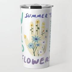 90s Wild Flowers Exhibition Poster Travel Mug