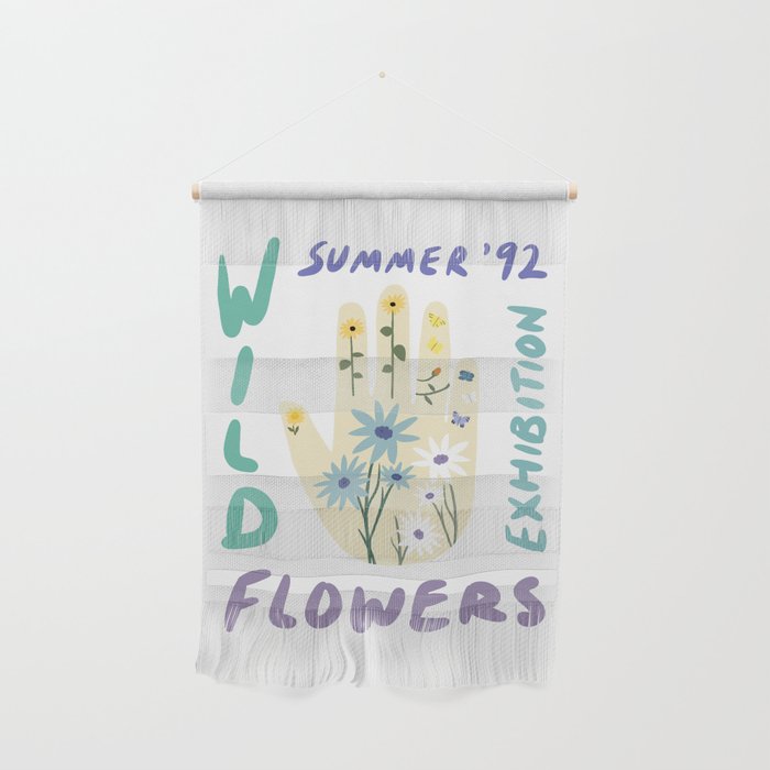 90s Wild Flowers Exhibition Poster Wall Hanging