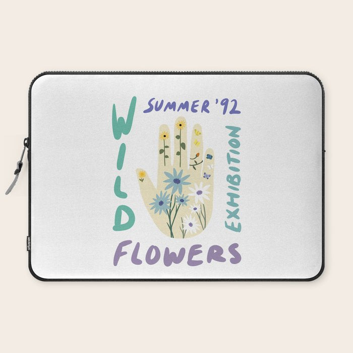 90s Wild Flowers Exhibition Poster Laptop Sleeve