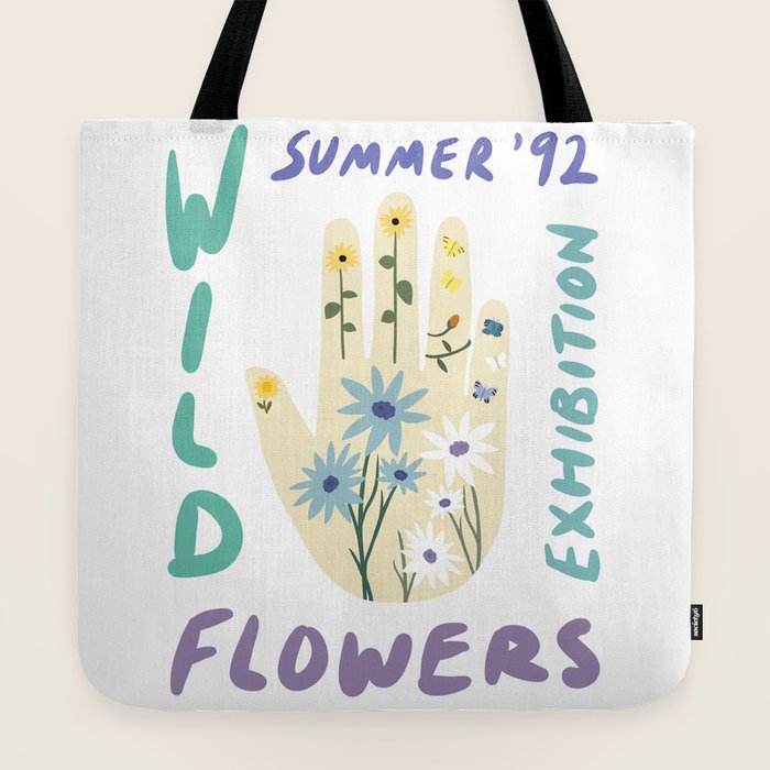 90s Wild Flowers Exhibition Poster Tote Bag