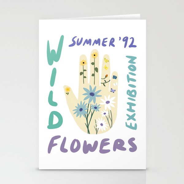 90s Wild Flowers Exhibition Poster Stationery Card