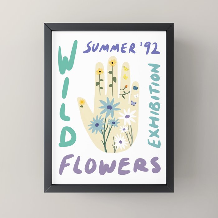 90s Wild Flowers Exhibition Poster Mini Art Print