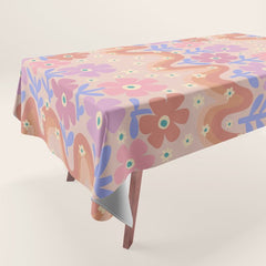 70s Retro Floral vibe Tablecloth
