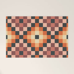 70s color squares pattern  Welcome Mat