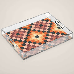 70s color squares pattern  Acrylic Tray