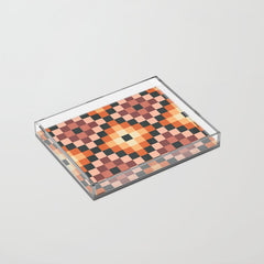 70s color squares pattern  Acrylic Tray