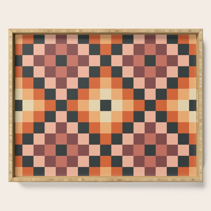 70s color squares pattern  Serving Tray