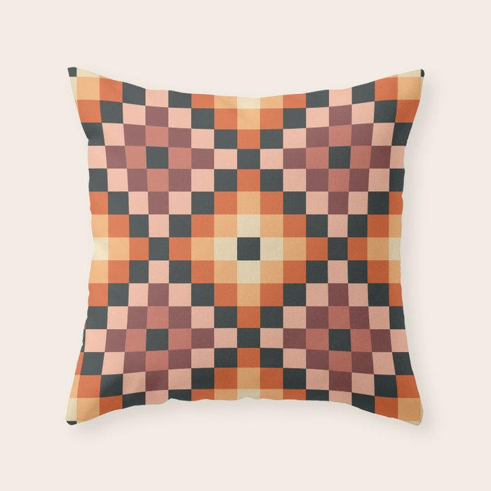 70s color squares pattern  Throw Pillow