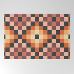 70s color squares pattern  Welcome Mat