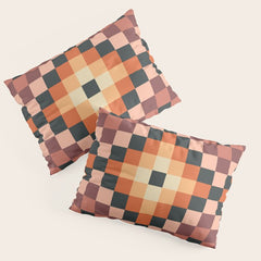 70s color squares pattern  Pillow Sham