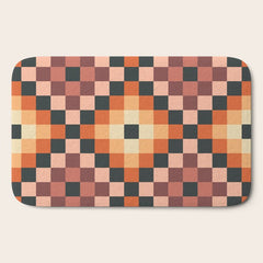 70s color squares pattern  Bath Mat