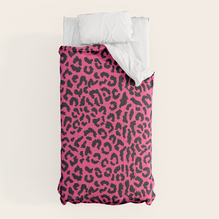 2000s leopard-black on hot pink Comforter