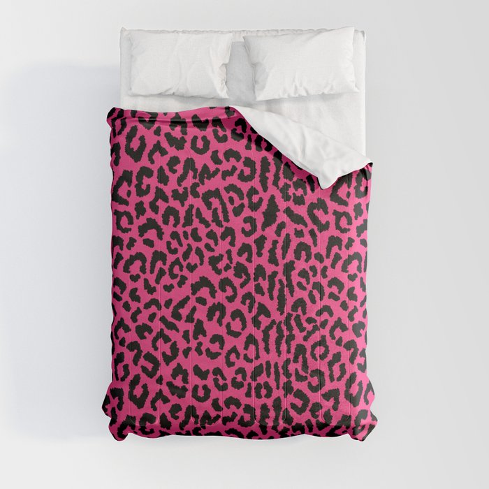 2000s leopard-black on hot pink Comforter