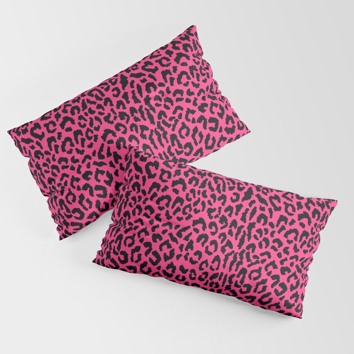 2000s leopard-black on hot pink Pillow Sham