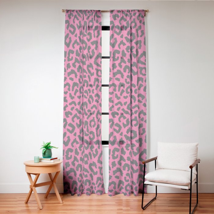 2000s leopard-black on hot pink Window Curtain