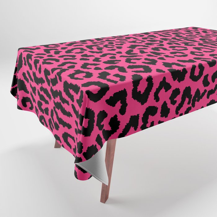 2000s leopard-black on hot pink Tablecloth