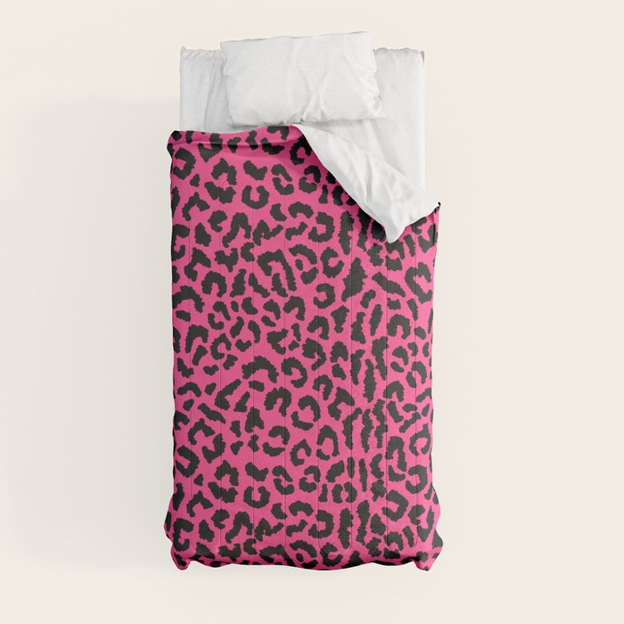 2000s leopard-black on hot pink Comforter