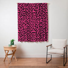2000s leopard-black on hot pink Window Curtain