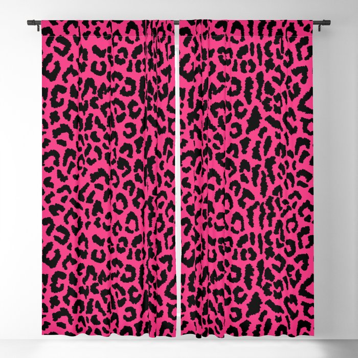 2000s leopard-black on hot pink Window Curtain