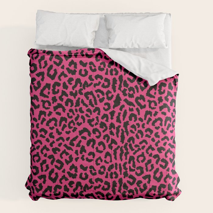2000s leopard-black on hot pink Comforter