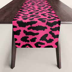 2000s leopard-black on hot pink Table Runner
