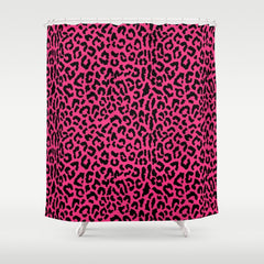 2000s leopard-black on hot pink Shower Curtain