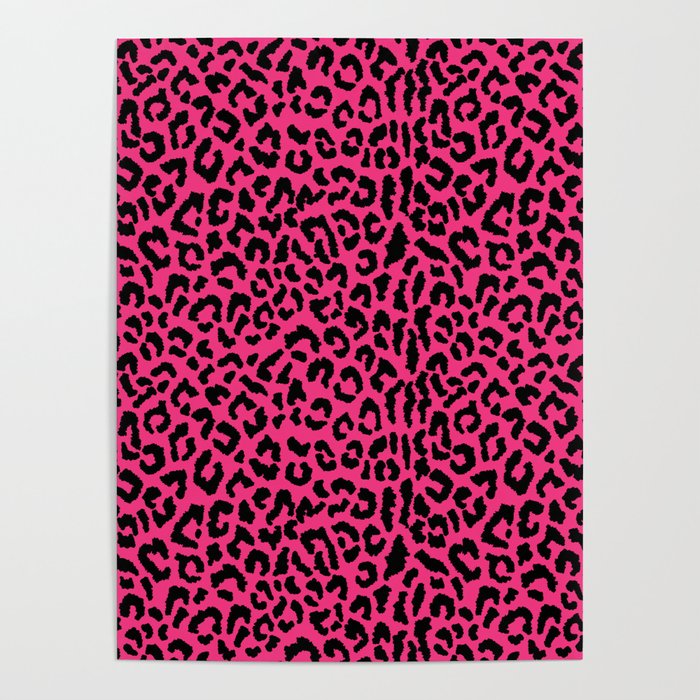 2000s leopard-black on hot pink Poster