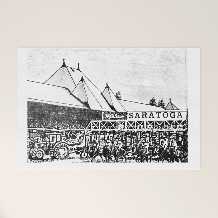 "The Starting Gate" Saratoga Springs Race Course Track Welcome Mat