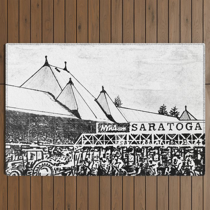 "The Starting Gate" Saratoga Springs Race Course Track Outdoor Rug